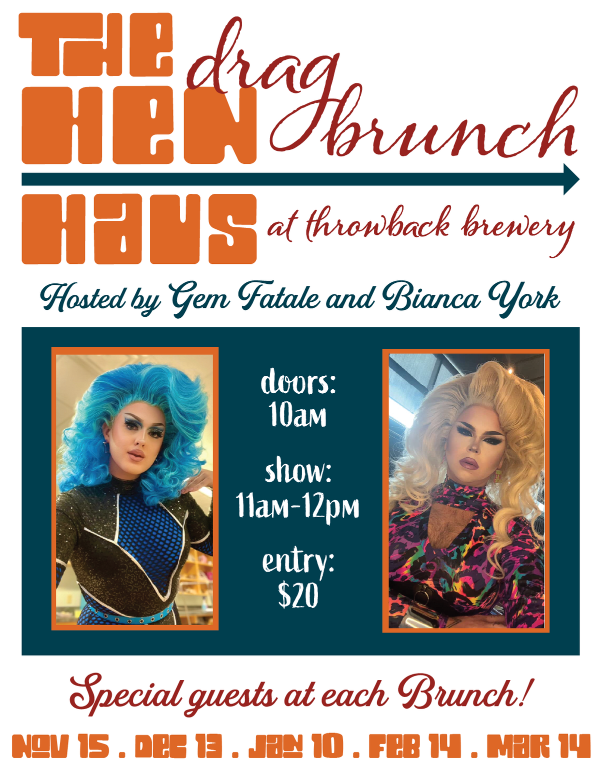 11/15: Drag Brunch: The Hen Haus!